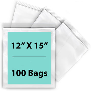 LDPE 4 mil Reclosable Poly Bags 12X15 inches 100 Bags